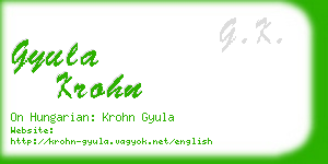 gyula krohn business card